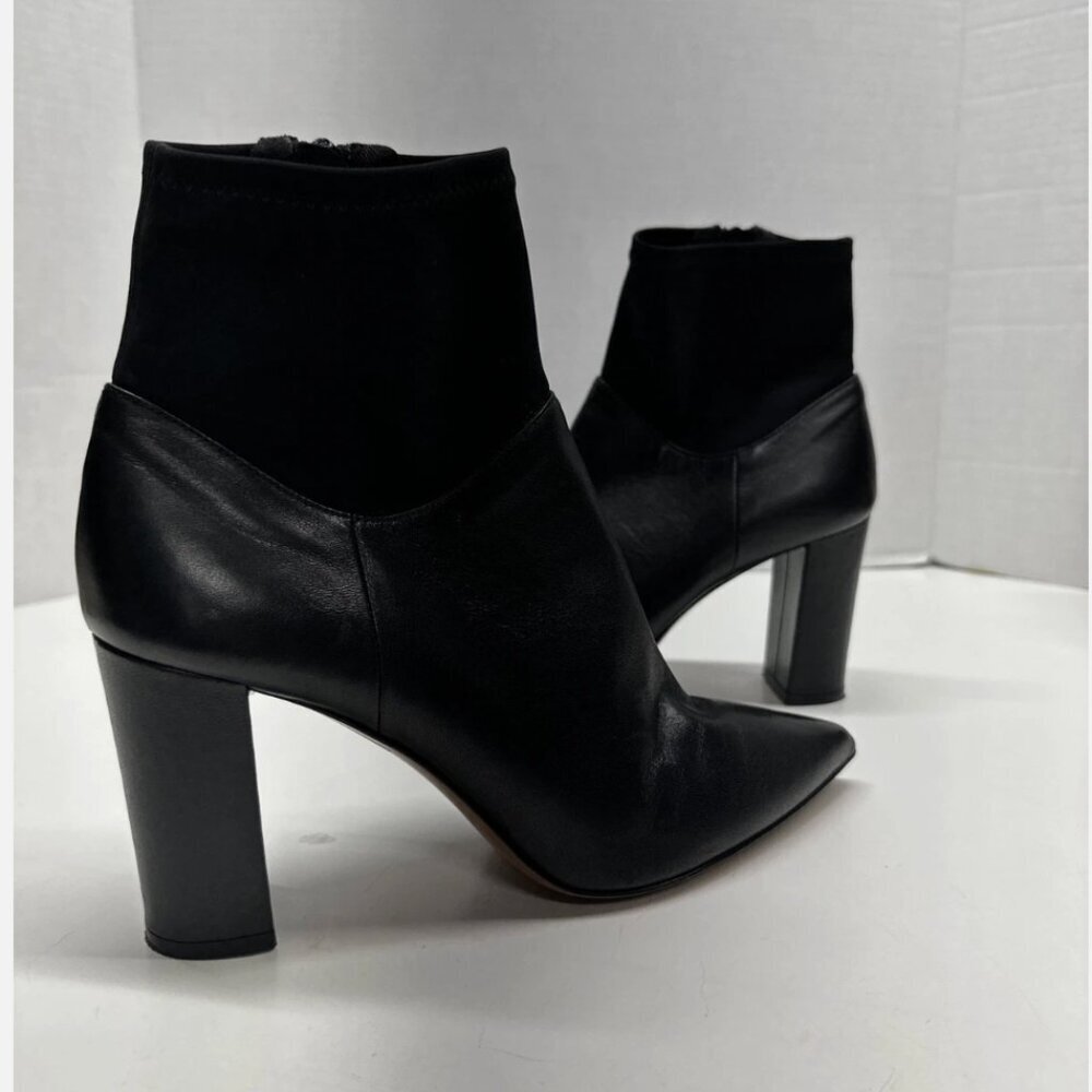 ATP Atelier Enna Ankle Boots High Heeled Leather Stretch Pointed Toe Black 9.5